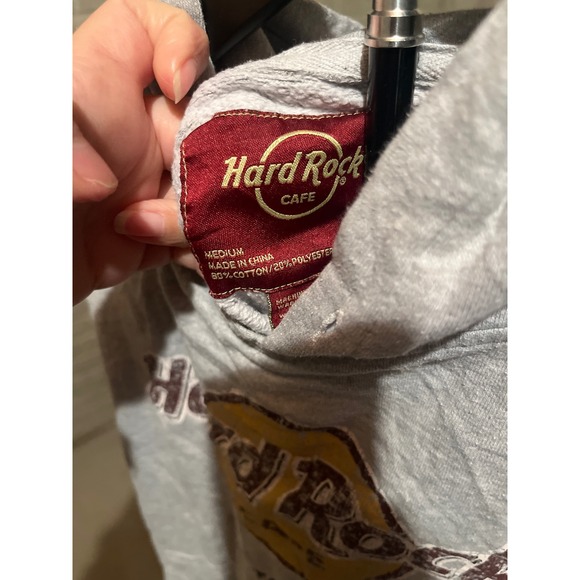 Hard Rock Cafe Punta Cana Hoodie Gray Pullover Sweatshirt - Picture 3 of 3